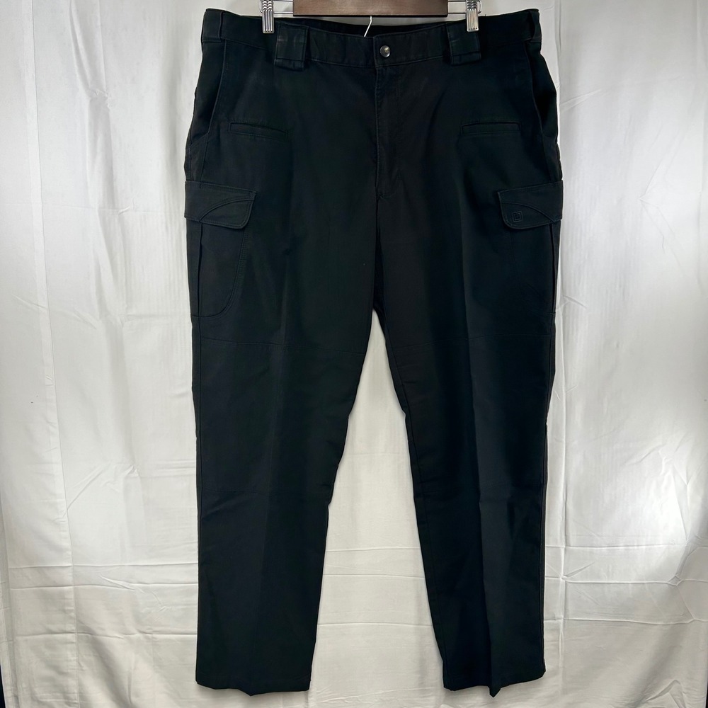 5.11 Tactical Cargo Pants Mens 42x32 Black Ripstop Multi Pocket Workwear 74369